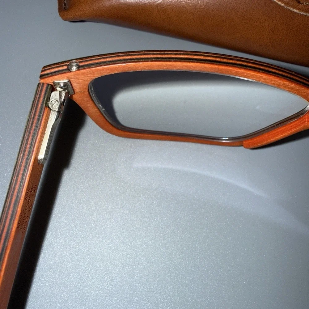 FEB 31ST Apus Air Green /Orange WOOD AUTHENTIC EYEGLASS Frames C00158C10 & Case